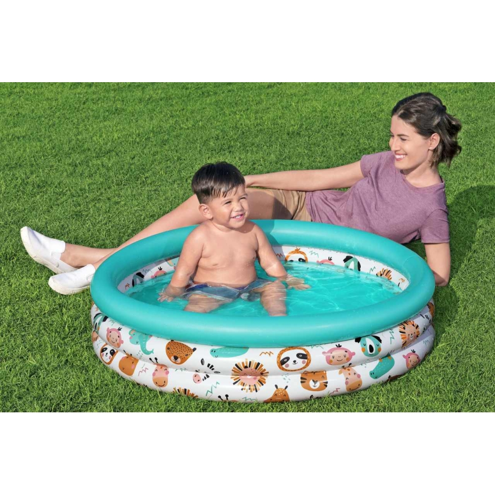 Pripučiamas baseinas BESTWAY su žuvytėmis, 102 x 25 cm + lopas