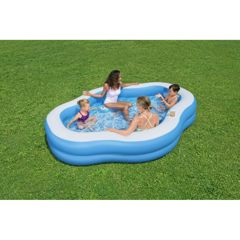 Pripučiamas šeimyninis baseinas BESTWAY 270x198x51cm + sėdynės