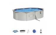 Karkasinis baseinas HYDRIUM 500x360x120, ovalo formos, 16x12 pėdų, BESTWAY 8-in-1 + smėlio filtras-Žaislai, Lauko žaislai, Basei