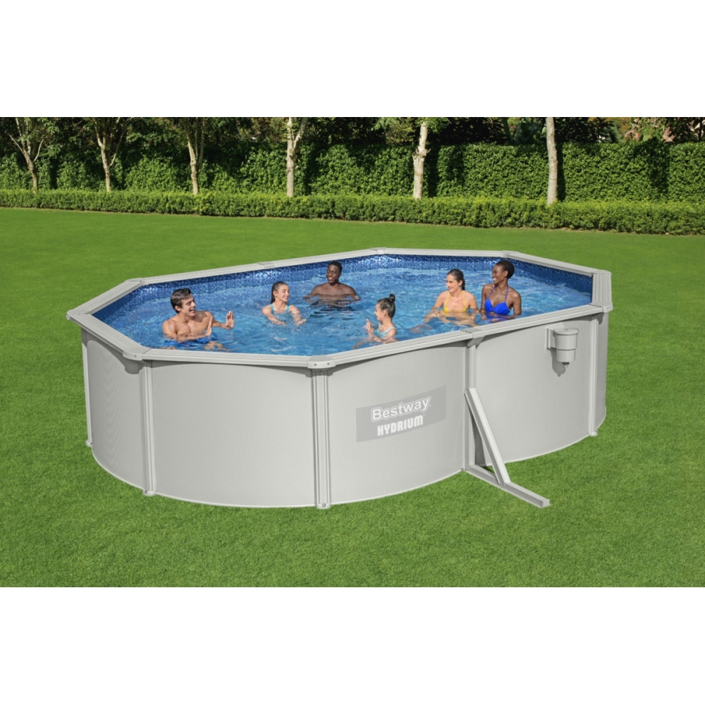 Karkasinis baseinas HYDRIUM 500x360x120, ovalo formos, 16x12 pėdų, BESTWAY 8-in-1 + smėlio filtras-Žaislai, Lauko žaislai, Basei
