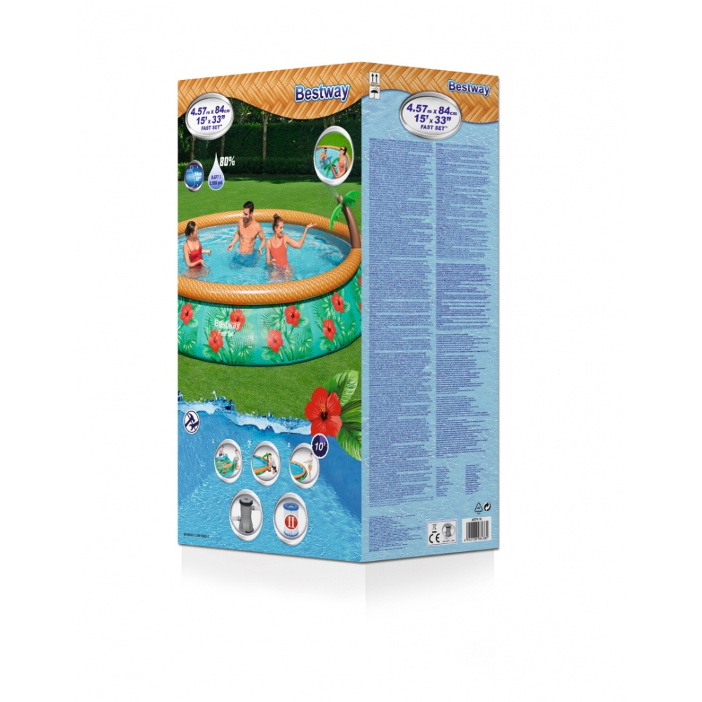 Pripučiamas baseinas su dušu Tropical 457 x 84 cm (15 pėdų) BESTWAY