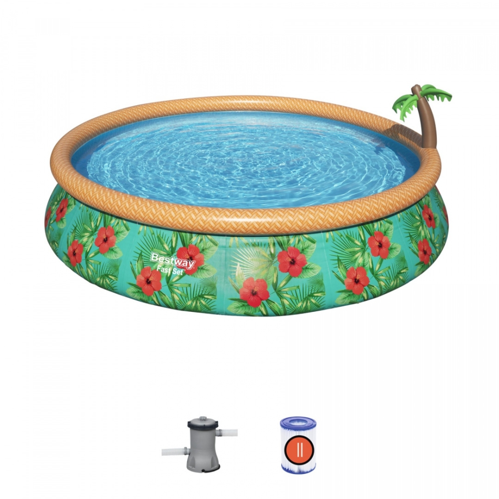Pripučiamas baseinas su dušu Tropical 457 x 84 cm (15 pėdų) BESTWAY