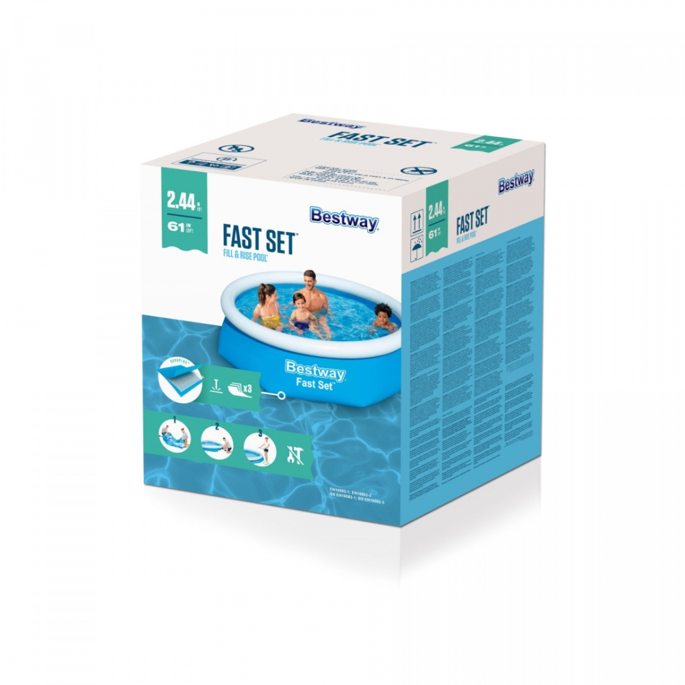 Sodo baseinas Bestway 2,44 x 61 cm 57448-Žaislai, Lauko žaislai, Baseinai, Pripučiami baseinai-e-vaikas
