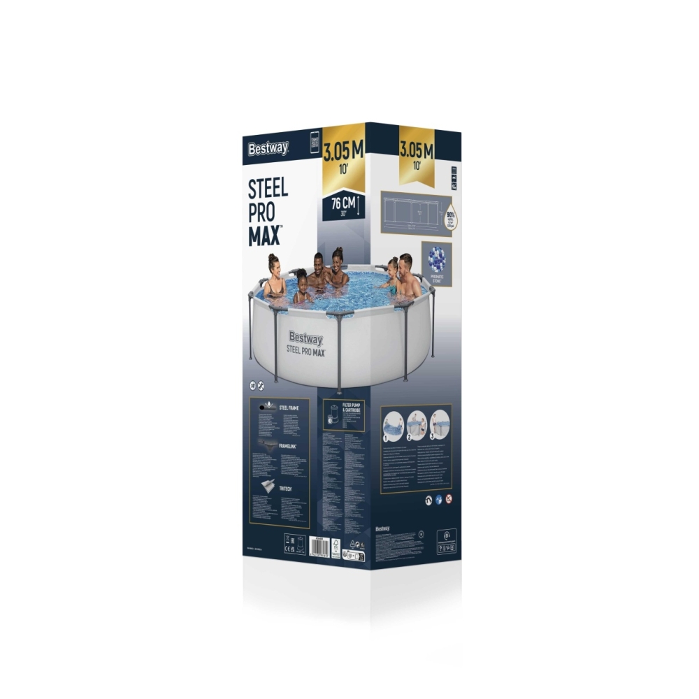 Sodo baseinas 305 x 76 cm Bestway 56408-Žaislai, Lauko žaislai, Baseinai, Karkasiniai baseinai-e-vaikas