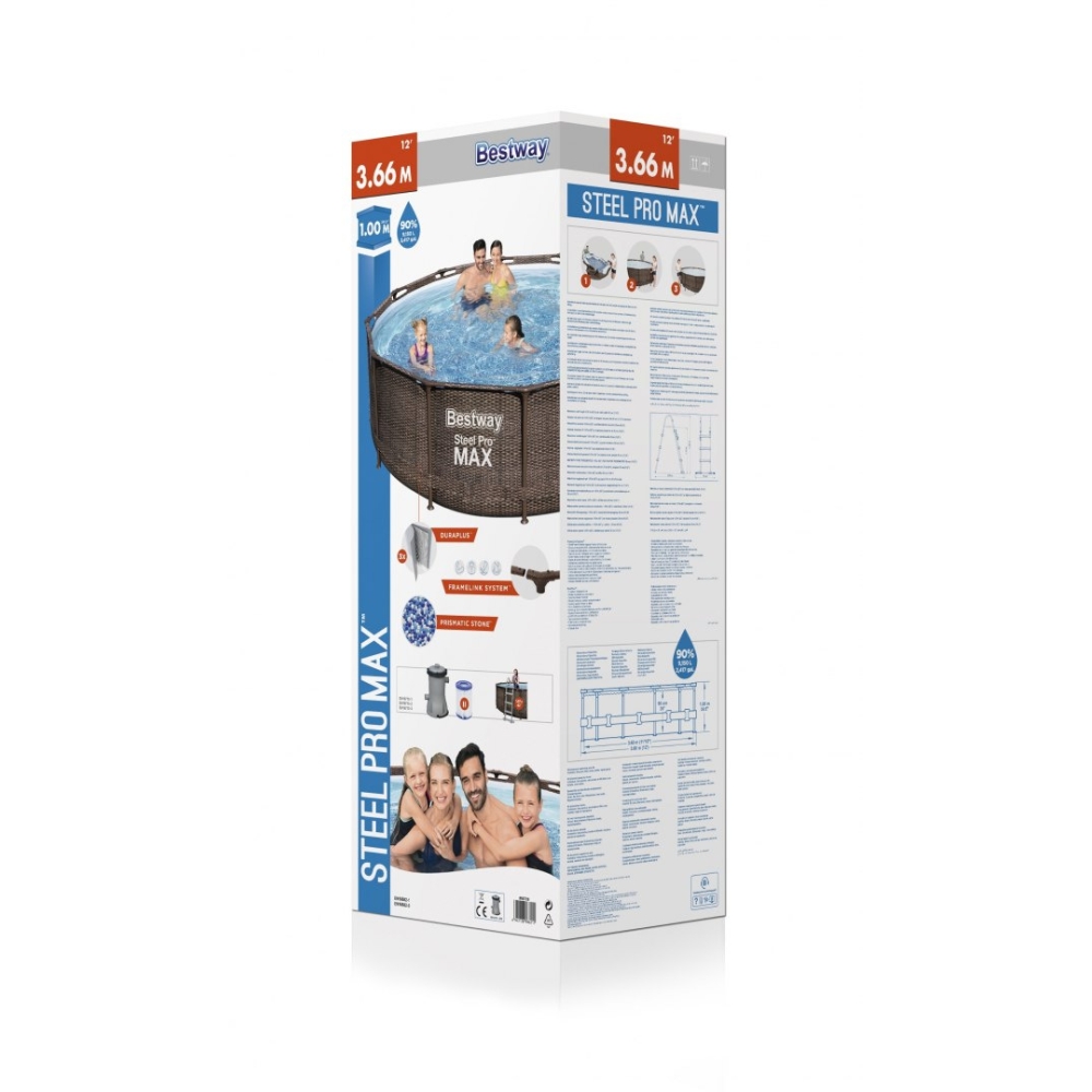 Basen ogrodowy stelażowy 366 x 100 cm 10w1 Bestway 56709