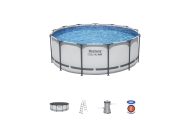 Baseinas Steel Pro MAX 396x122 13FT BESTWAY 5in1 Rack + priedai