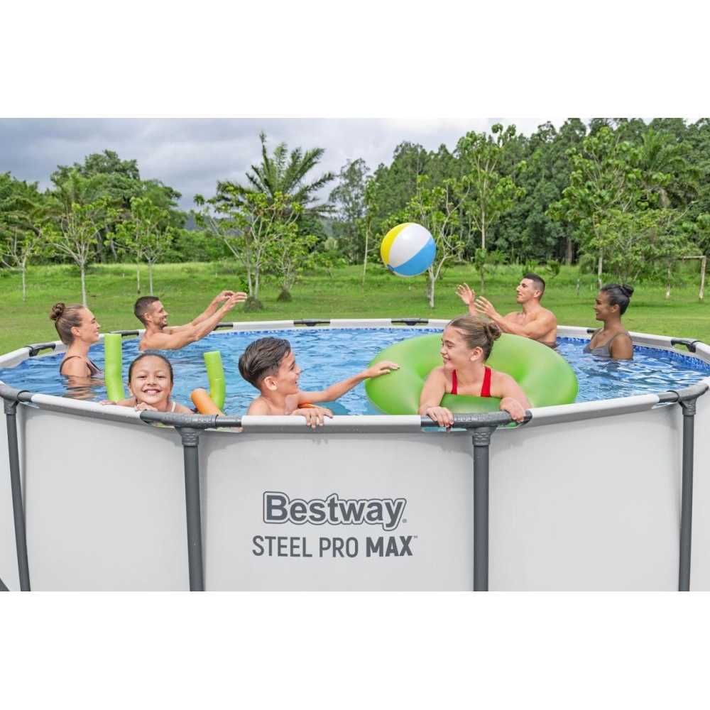 Baseinas Steel Pro MAX 396x122 13FT BESTWAY 5in1 Rack + priedai