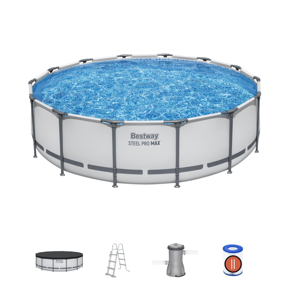 Karkasinis baseinas Steel Pro MAX 427x107cm Grey 14FT BESTWAY 5in1
