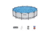 Basen stelażowy Steel Pro MAX 427x107 Szary 14FT BESTWAY 5w1 + Akcesoria