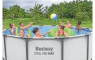 Basen stelażowy Steel Pro MAX 427x122 Szary 14FT BESTWAY 5w1 + Akcesoria