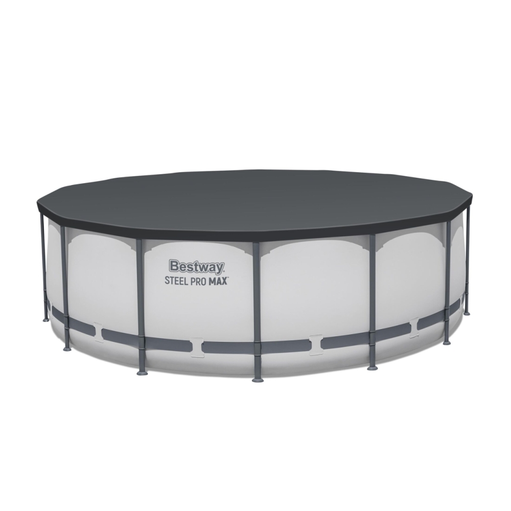 Plieninis baseinas Pro MAX 427x122 pilkos spalvos 14FT BESTWAY 5in1 + priedai