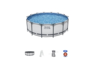 Basen stelażowy Steel Pro MAX 427x122 Szary 14FT BESTWAY 5w1 + Akcesoria