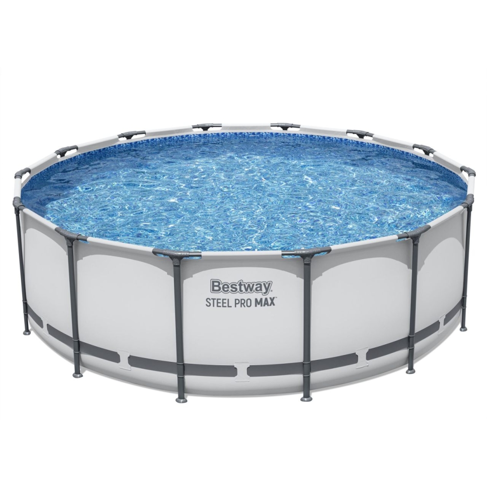 Plieninis baseinas Pro MAX 427x122 pilkos spalvos 14FT BESTWAY 5in1 + priedai