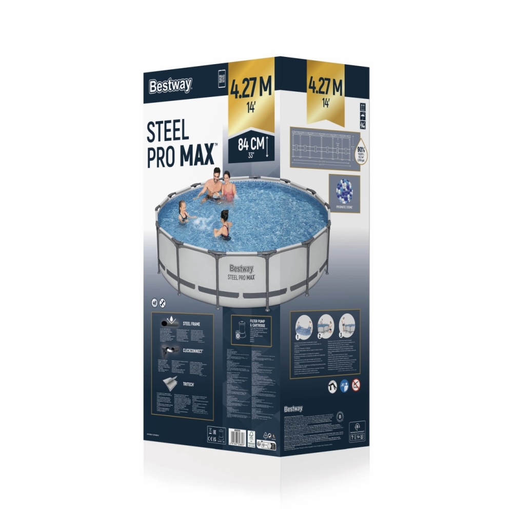 Baseinas Steel Pro MAX 427x84 14FT BESTWAY 3in1 + siurblys + filtras II