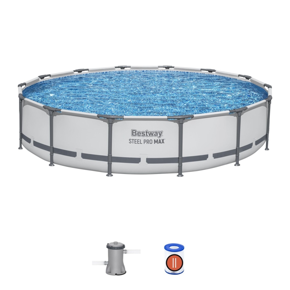 Baseinas Steel Pro MAX 427x84 14FT BESTWAY 3in1 + siurblys + filtras II