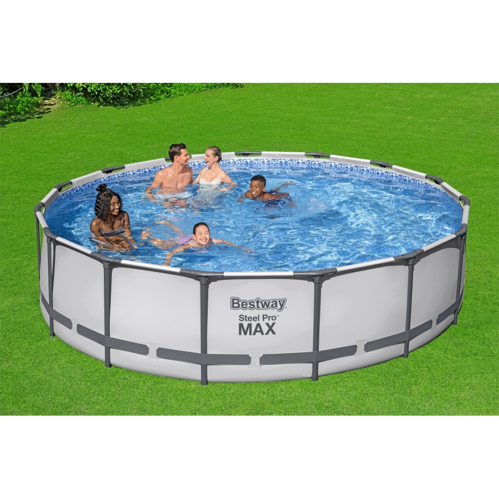 Karkasinis baseinas Steel Pro MAX 457x107 15 pėdų BESTWAY 5-in-1 + siurblys + kopėčios + dangtis