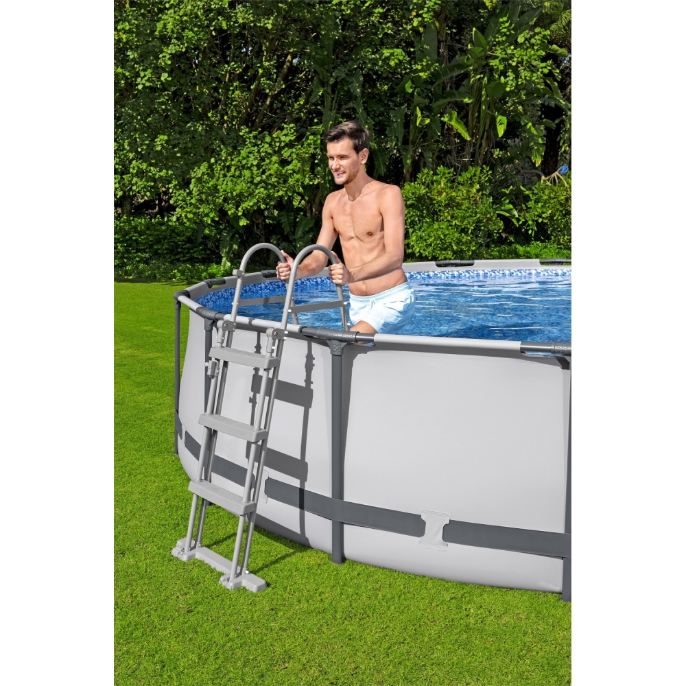 Karkasinis baseinas Steel Pro MAX 457x107 15 pėdų BESTWAY 5-in-1 + siurblys + kopėčios + dangtis