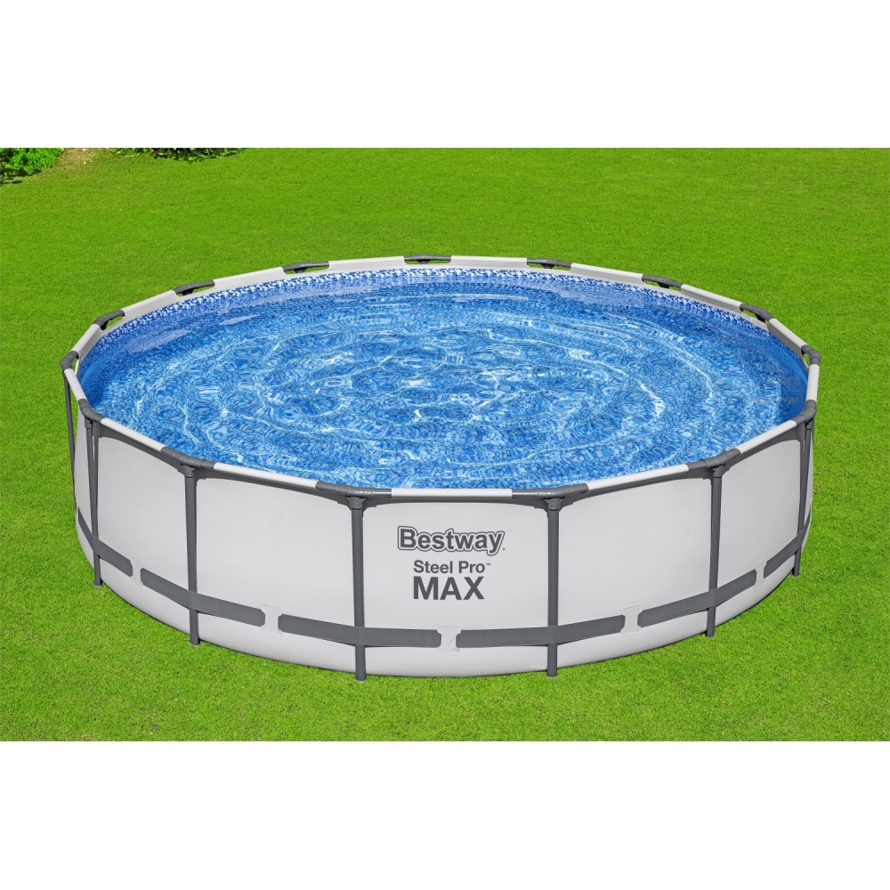 Karkasinis baseinas Steel Pro MAX 457x107 15 pėdų BESTWAY 5-in-1 + siurblys + kopėčios + dangtis