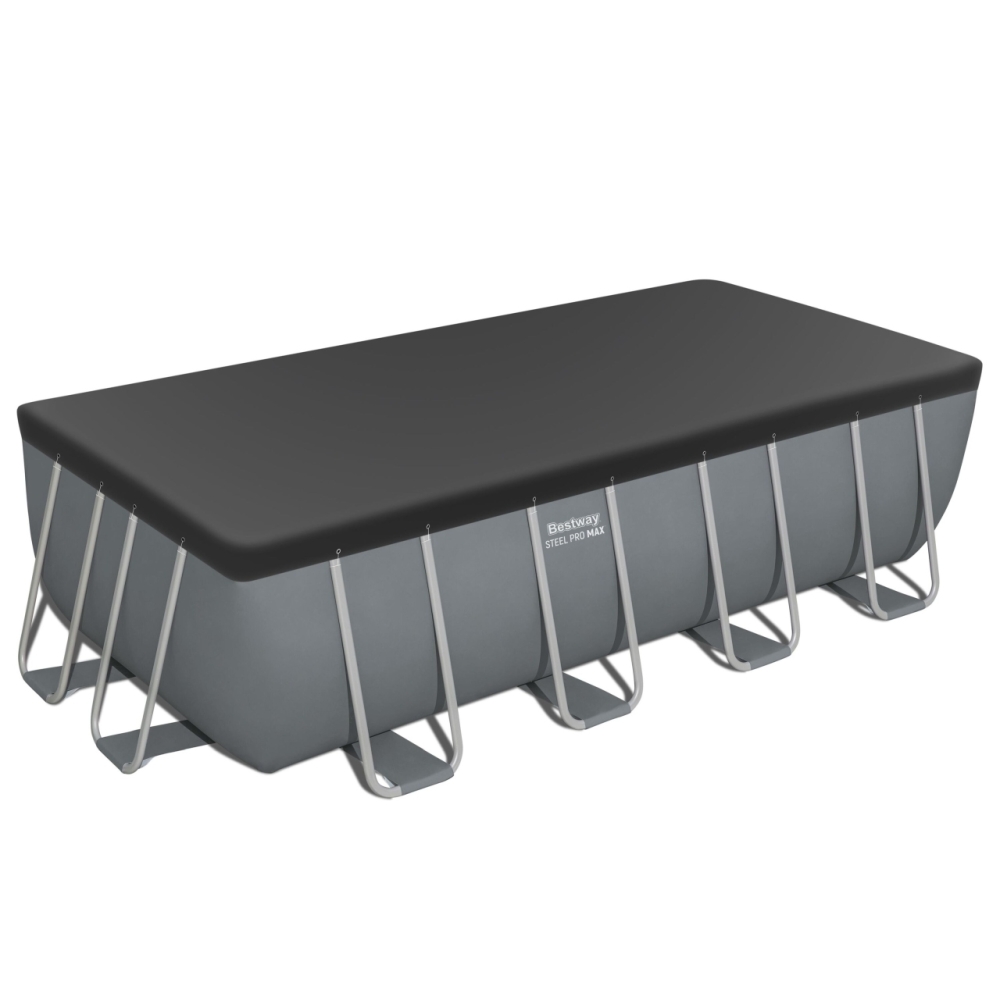 Baseinas Power Steel 488x244x122 Pilka 16x8FT BESTWAY 6in1 Rack