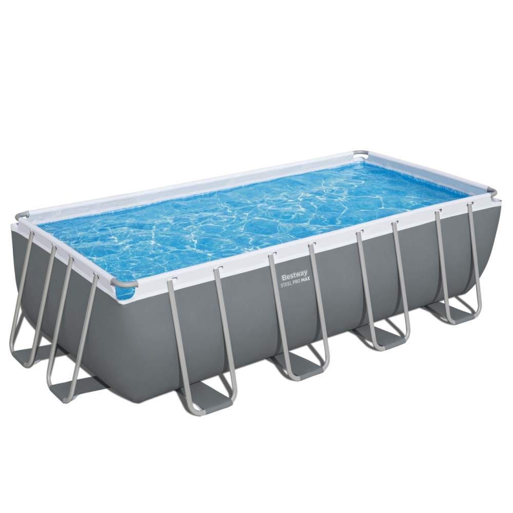 Baseinas Power Steel 488x244x122 Pilka 16x8FT BESTWAY 6in1 Rack