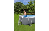Baseinas Power Steel 488x244x122 Pilka 16x8FT BESTWAY 6in1 Rack
