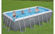 Baseinas Power Steel 488x244x122 Pilka 16x8FT BESTWAY 6in1 Rack