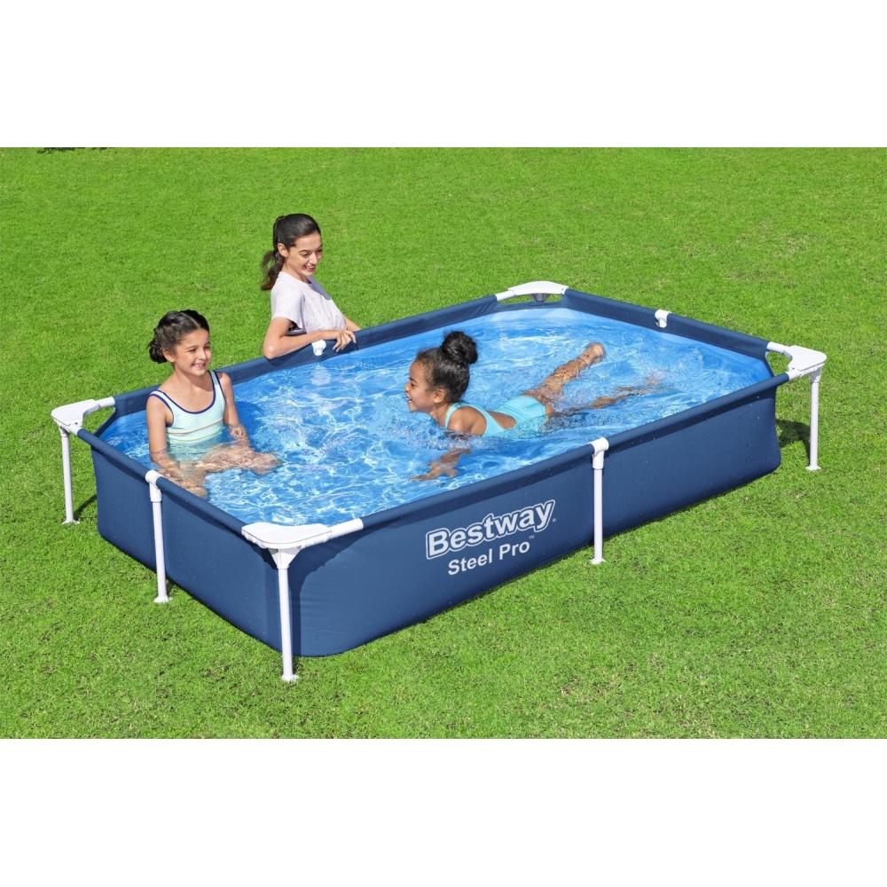 Stačiakampio formos baseinas SplashJr Steel Pro 221x150x43 BESTWAY