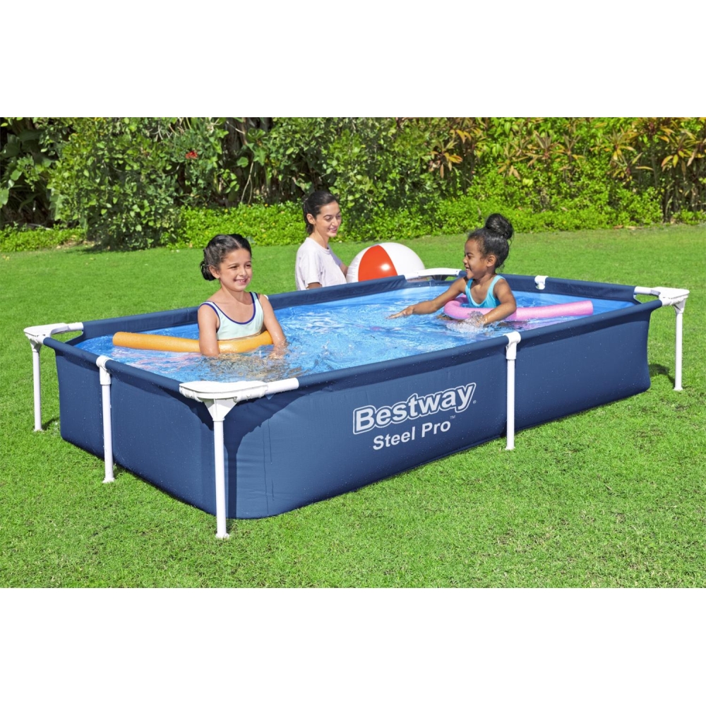 Stačiakampio formos baseinas SplashJr Steel Pro 221x150x43 BESTWAY