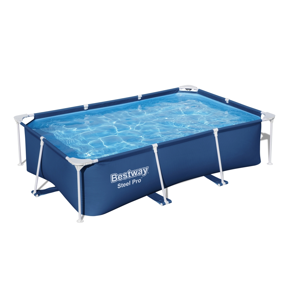 Stačiakampio formos karkasinis baseinas DeluxeJr plieninis Pro Rack 259x170x61 BESTWAY