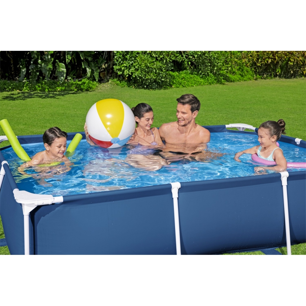 Stačiakampio formos karkasinis baseinas DeluxeJr plieninis Pro Rack 259x170x61 BESTWAY