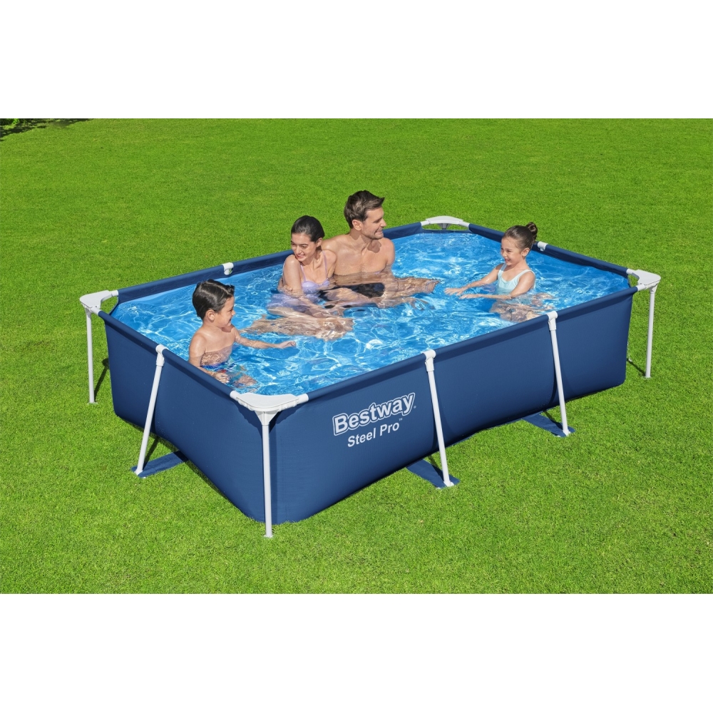 Stačiakampio formos karkasinis baseinas DeluxeJr plieninis Pro Rack 259x170x61 BESTWAY