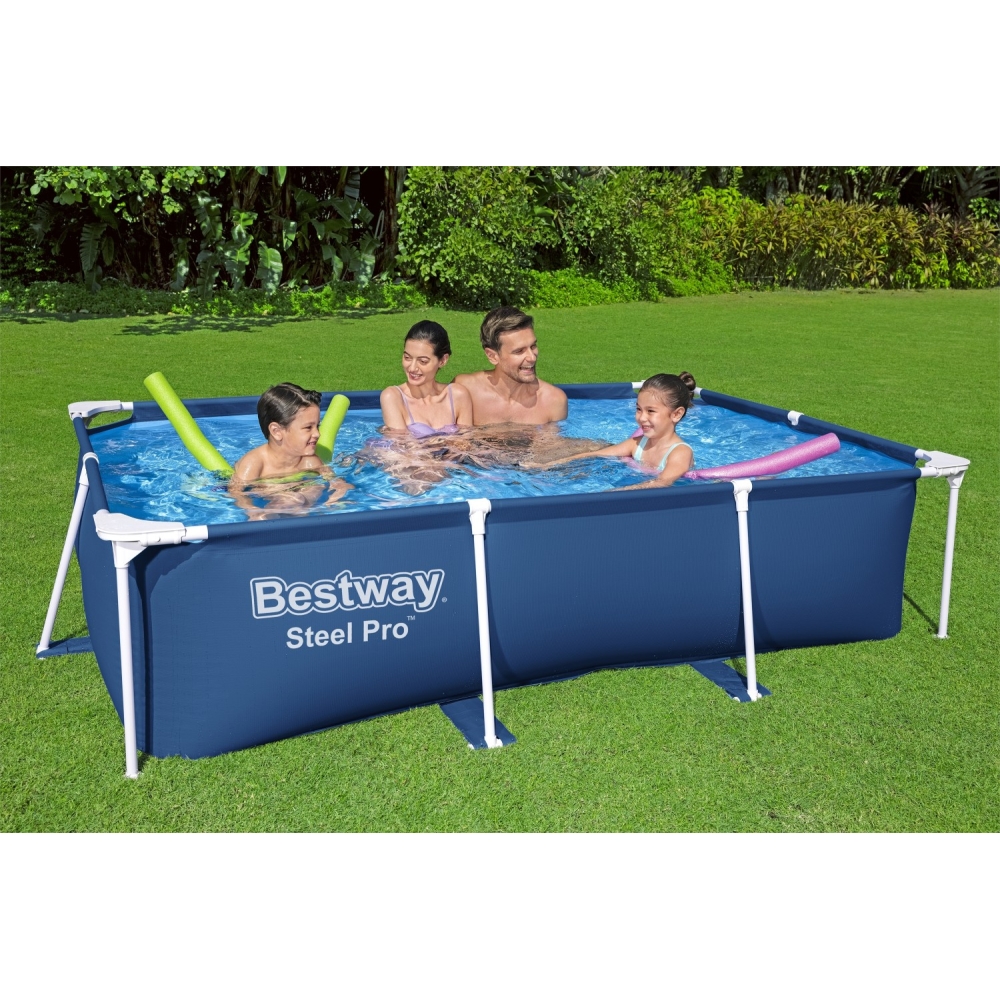 Stačiakampio formos karkasinis baseinas DeluxeJr plieninis Pro Rack 259x170x61 BESTWAY