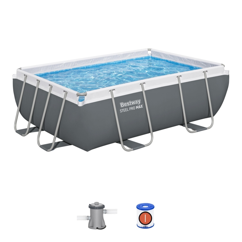 Plieninis stovo baseinas 282x196x84 9x6FT BESTWAY 4in1 + siurblys filtras