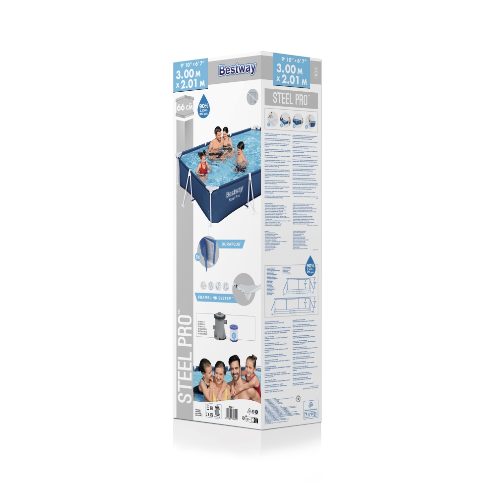 Karkasinis Pro baseinas 300x201x66 BESTWAY 3in1 + siurblys + filtras