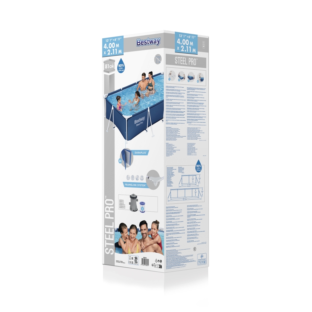 Baseinas Family Steel Pro 400x211x81 BESTWAY 3in1 + siurblys + filtras