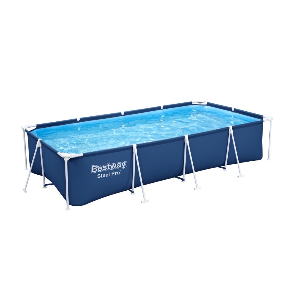 Stačiakampio formos baseinas Family Steel Pro Rack Pool 400x211x81 BESTWAY + remonto rinkinys