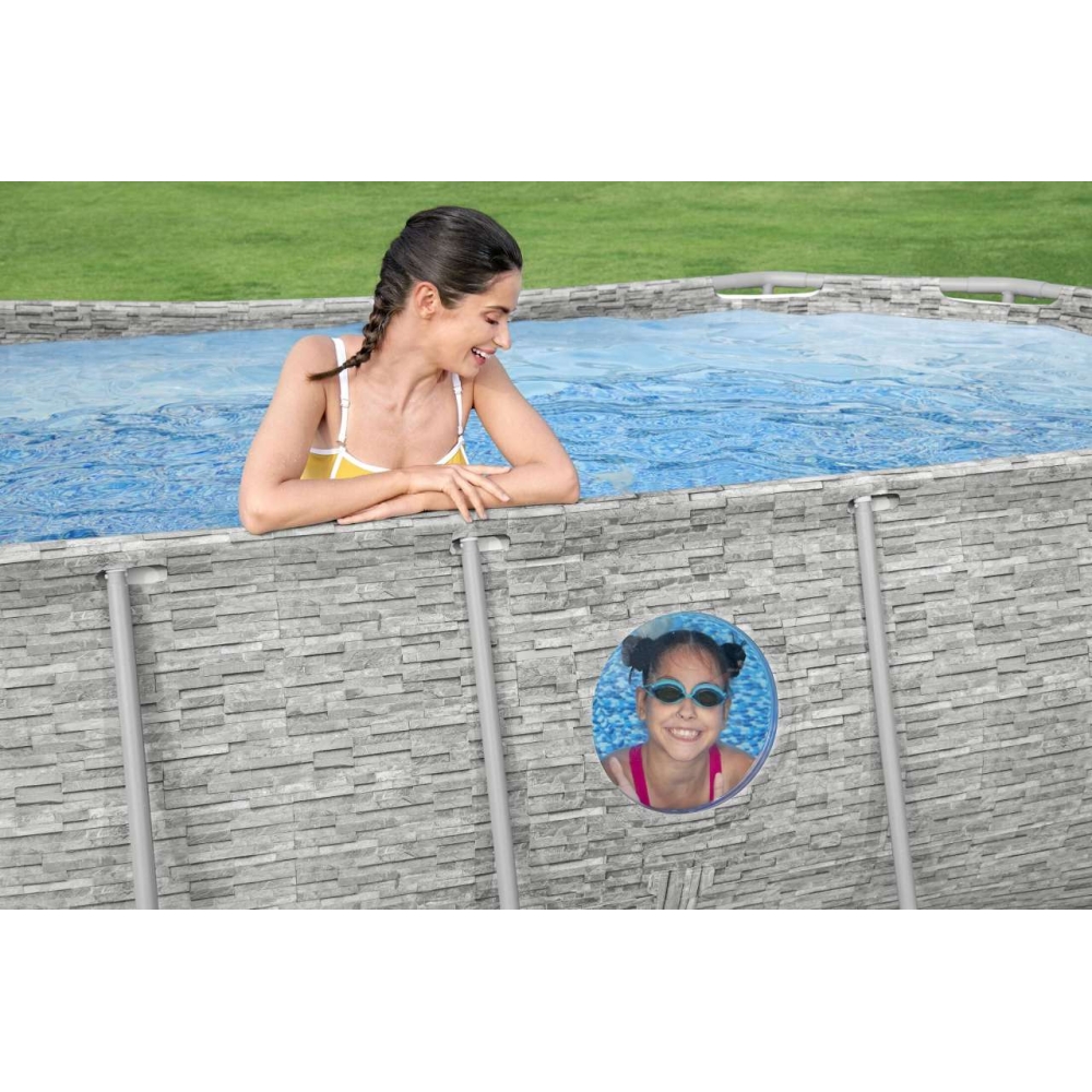 Plieninis baseinas "Power Steel Swim Vista" su langu 427x250x100 14x8FT BESTWAY 7in1