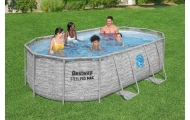Plieninis baseinas "Power Steel Swim Vista" su langu 427x250x100 14x8FT BESTWAY 7in1