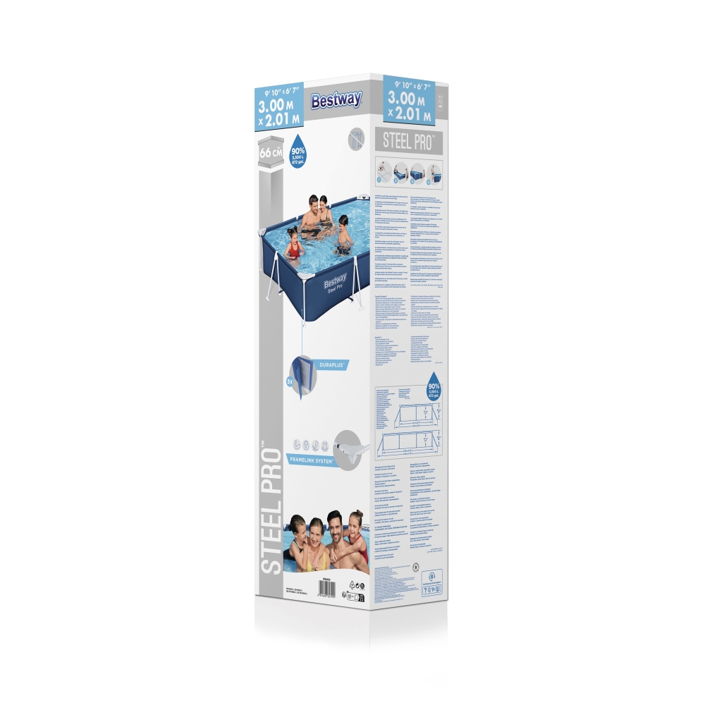 Stačiakampio formos baseinas BESTWAY Steel Pro 300x201x66cm