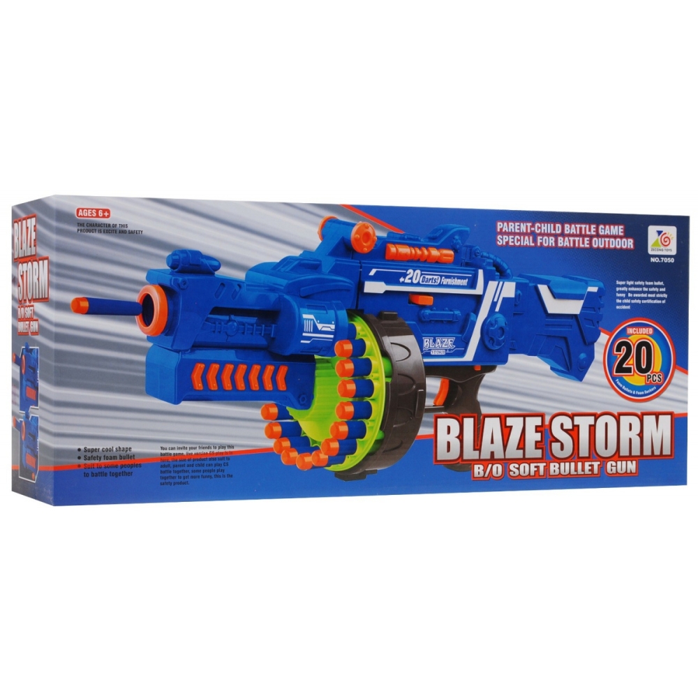 Kulkosvaidis vaikams 6+ Blaze Storm + 20 ilgų putplasčio kulkų