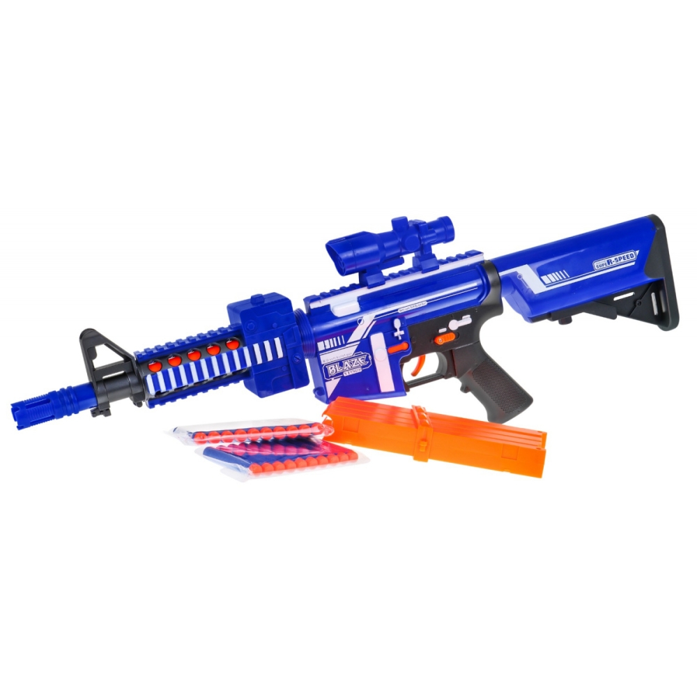 Automatyczny Karabin dla dzieci 8+ Blaze Storm 20 długich Pocisków z pianki + Celownik