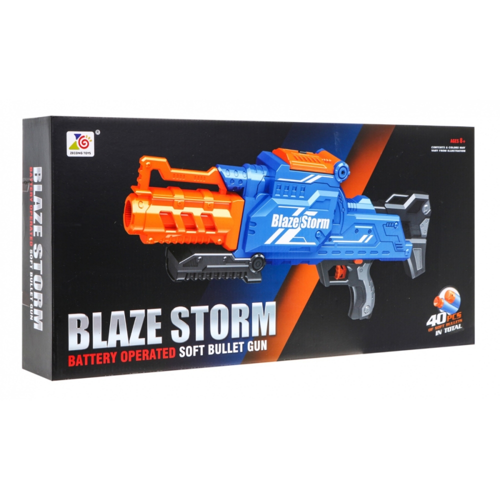 Automatinis šautuvas vaikams 8+ Blaze Storm + 40 ilgų putplasčio kulkų