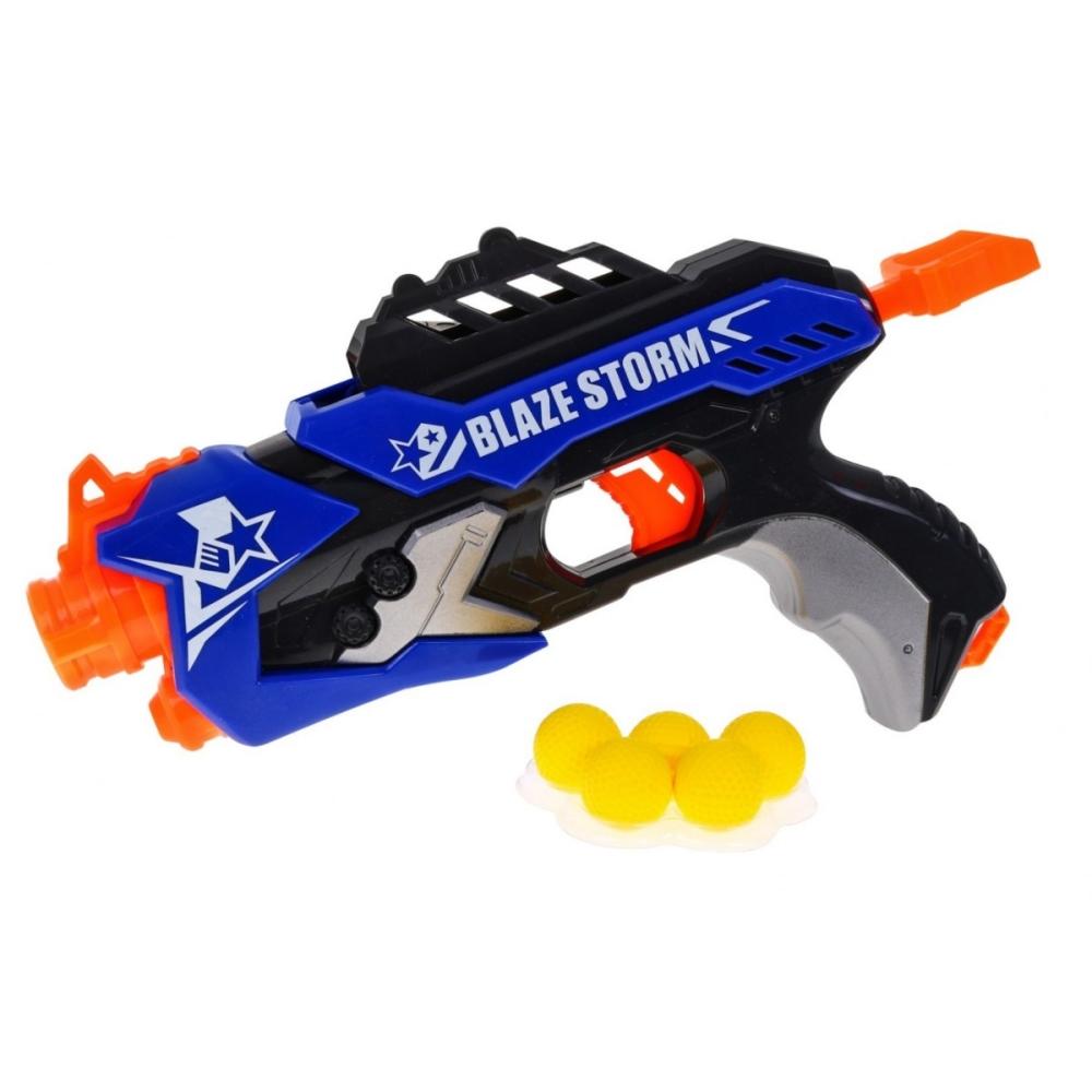 Sprężynowy Pistolet dla dzieci 8+ Blaze Storm 5 pocisków Kulek z pianki + Ręczny mechanizm