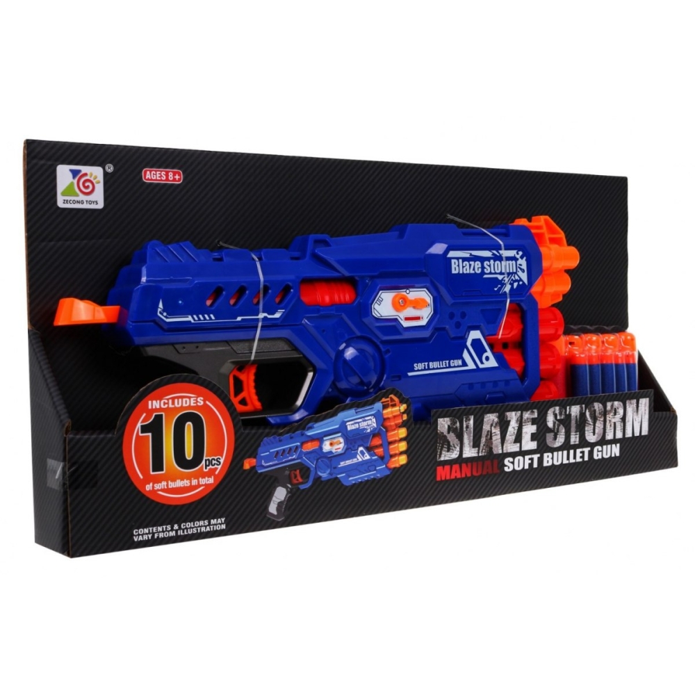 6-lufowy Karabin dla dzieci 8+ Blaze Storm 10 długich Pocisków z pianki + Ręczny mechanizm