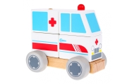 Drewniane Autko Ambulans