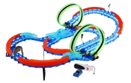 Fluorescencinė lenktynių trasa vaikams 3+ LED automobilis + Kilpa 360 + Sulankstoma trasa 57 el.