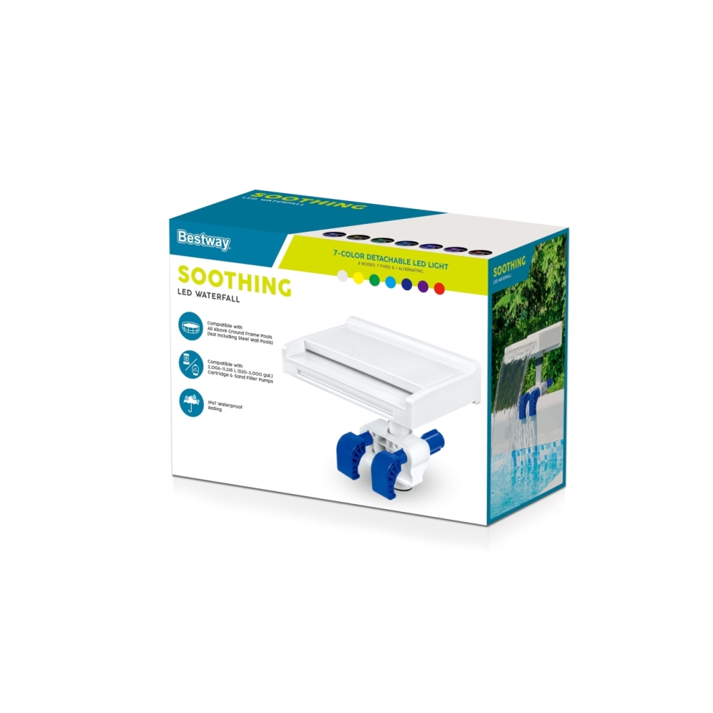 Vandens fontanas su LED apšvietimu sodo baseinams BESTWAY 8 režimai