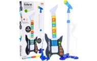 Spalvinga elektrinė gitara vaikams 3+ Trikojis mikrofonas + garsai Šviesos