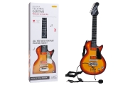 Elektryczna Gitara dla dzieci 3+ czerwony + Słuchawki z mikrofonem + Dźwięki Światła