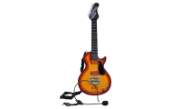 Elektryczna Gitara dla dzieci 3+ czerwony + Słuchawki z mikrofonem + Dźwięki Światła